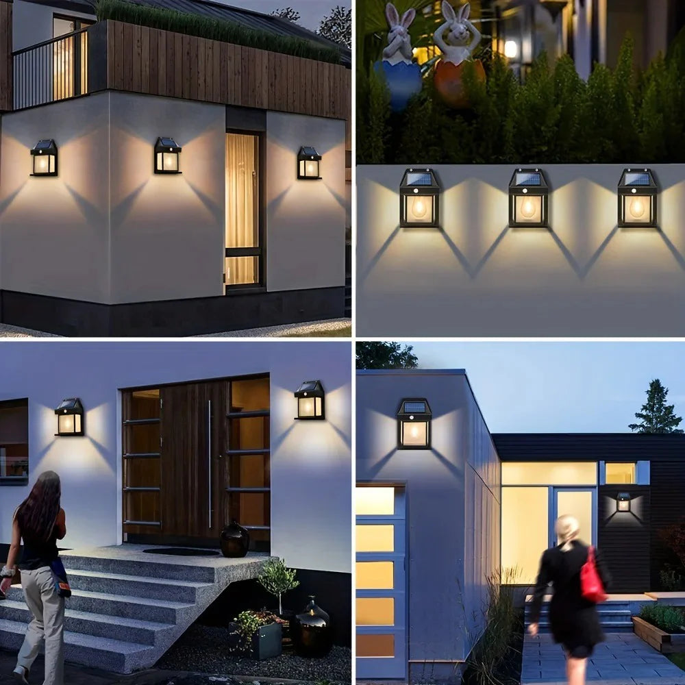 Luz de pared solar para exteriores