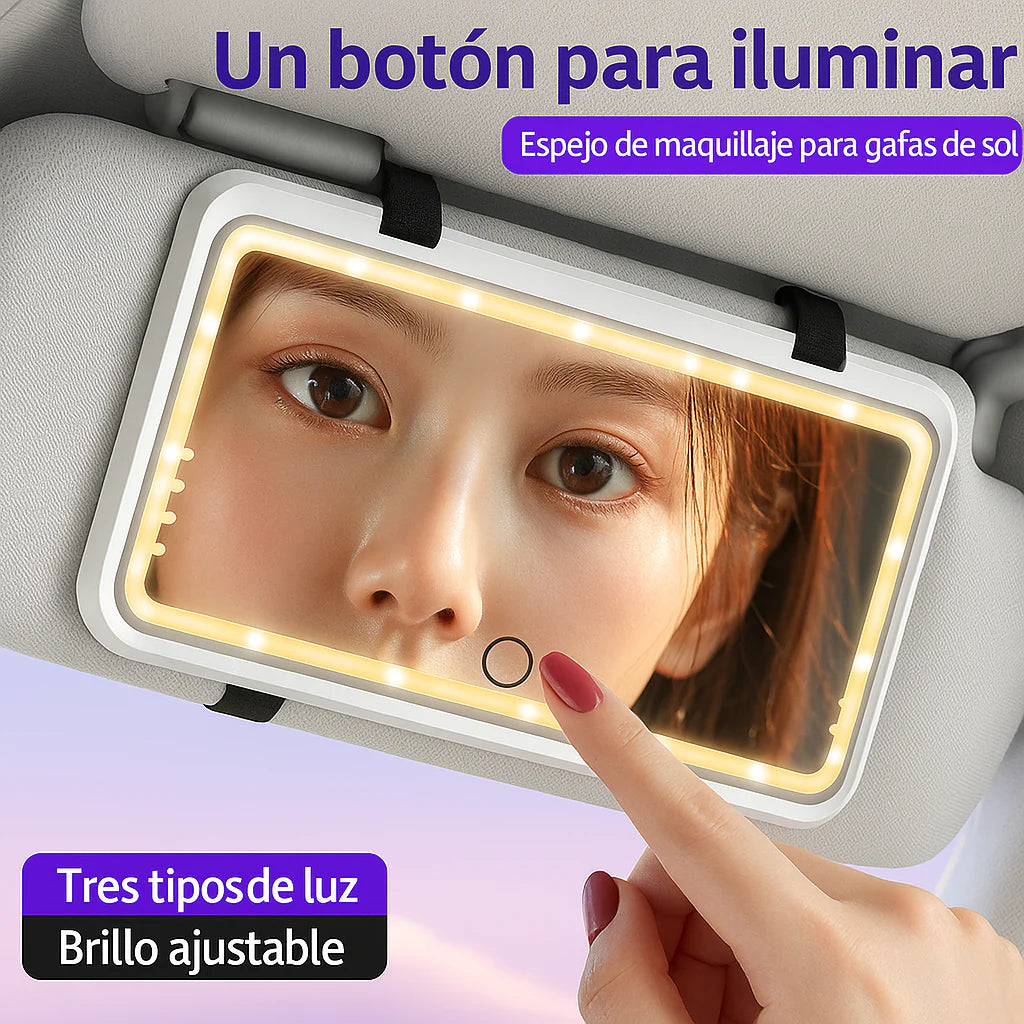 Espejo de maquillaje Con Luz Para Auto